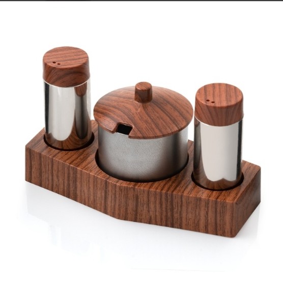 3 LÜ BAHARATLIKLI TUZLUK TAKIM AHŞAP