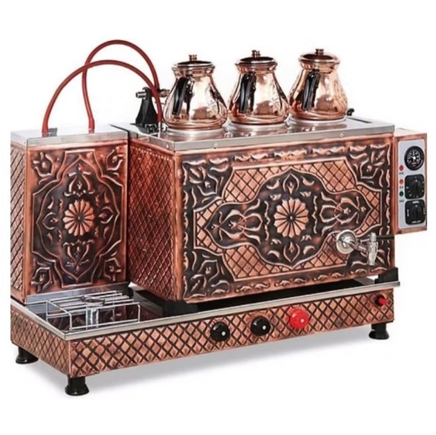 3 DEMLİKLİ BAKIR ÇAY KAZANI