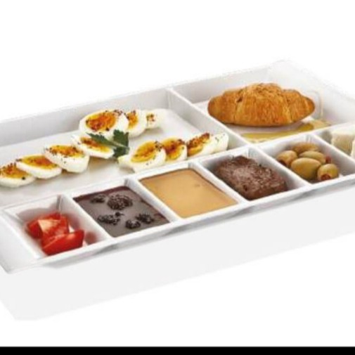 8 BÖLMELİ KAHVALTI TABAĞI BEYAZ